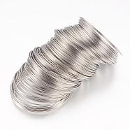 Steel Memory Wire, for Wrap Bracelets Making, Nickel Free, Platinum, 18 Gauge, 1mm, about 800 circles/1000g(MW5.5CM-1-NF)