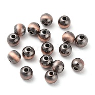 Opaque Acrylic Beads, Round, Copper Plated, 6x5.3mm, Hole: 1.6mm(MACR-M032-11R)