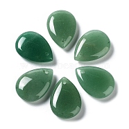 Natural Green Aventurine Pendants, Teardrop Charms, 22.5~25x17~18x7mm, Hole: 1.6mm(G-B013-06I-01)