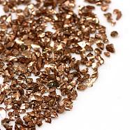 Piezo Glass Beads, No Hole Beads, Chip, Saddle Brown, 0.6~1x0.6~1mm, about 440~450g/bag(PIEG-R001-C06)