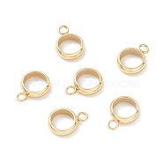201 Stainless Steel Tube Bails, Loop Bails, Ring Bail Beads, Real 18K Gold Plated, 11x8x2.5mm, Hole: 1.8mm(STAS-M294-02G-04)