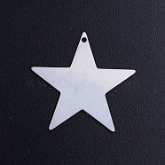 201 Stainless Steel Charms, Star, Stainless Steel Color, 25x26x1mm, Hole: 1.2mm(STAS-T049-T688-1)
