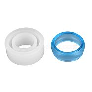 Transparent DIY Ring Silicone Molds, Resin Casting Molds, For UV Resin, Epoxy Resin Jewelry Making, White, 27x10mm(X-DIY-WH0128-09C)