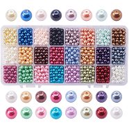 Eco-Friendly Dyed Glass Pearl Round Beads, Mixed Color, 6mm, Hole: 1.2~1.5mm, about 60pcs/compartment, 1440pcs/box(HY-PH0011-02-6mm)