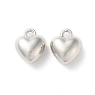 CCB Plastic Pendants, Heart Charms, Platinum, 11.5x9.5x5.5mm, Hole: 1.6mm(CCB-C001-09B-P)