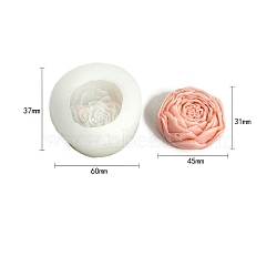 DIY Food Grade Silicone Candle Molds, for Candle Making, Flower, White, 6x3.7cm(PW-WGCB72C-04)