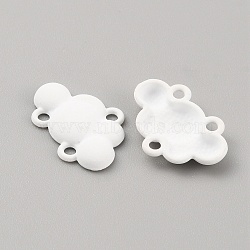 Spray Painting Zinc Alloy Chandelier Component Links, Cloud, White, 13x19.5x3mm, Hole: 2mm(FIND-TAC0011-77F)