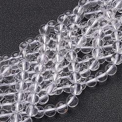 Natural Grade A Quartz Crystal Beads Strands, Rock Crystal Beads, Round, Clear, about 6mm in diameter, hole: 0.8mm, about 67pcs/strand, 15.5 inch(GSR6mmA039)