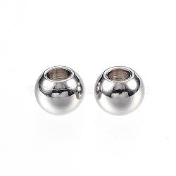 Tarnish Resistant 304 Stainless Steel Beads, Rondelle, Stainless Steel Color, 5x4mm, Hole: 2mm(STAS-D448-069P)