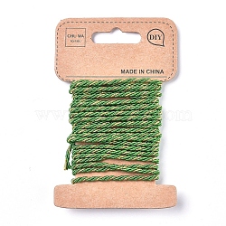 3-Ply Nylon Thread, with Metallic Cords, for Jewelry Making, Lime Green, 1.5mm, about 3.28 yards(3m)/card(NWIR-WH0009-14A-06)