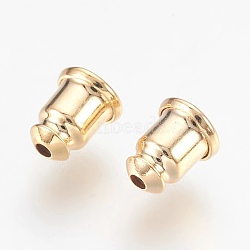 Brass Ear Nuts, Earring Backs, Nickel Free, Real 18K Gold Plated, 6x5mm, Hole: 0.6mm(X-KK-F759-37G-NF)