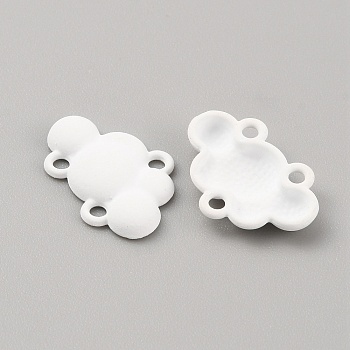 Spray Painting Zinc Alloy Chandelier Component Links, Cloud, White, 13x19.5x3mm, Hole: 2mm