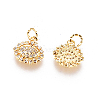 Brass Micro Pave Clear Cubic Zirconia Charms(X-ZIRC-L093-20G)-2