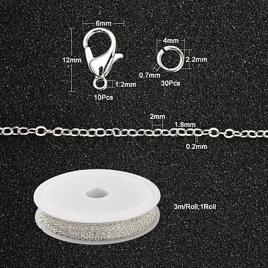 DIY 3m Brass Cable Chain Jewelry Making Kit(DIY-YW0005-74S)-2