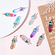 10Pcs 5 Colors Faceted Bullet Glass Pointed Pendants(KK-SC0003-08)-4