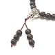 Stretch-Armband mit runden Perlen aus natürlichem Lavagestein und Zirkonia(BJEW-JB07200)-5