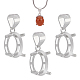 3Pcs Sterling Silver Basket Pendant Setting with Prongs Mounting(FIND-PH0028-44)-1