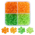 1200Pcs 4 Colors Transparent Acrylic Beads, Bicone, Mixed Color, 4x4mm, Hole: 1.2mm, 300pcs/color(TACR-YW0002-41B)