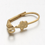 Ion Plating(IP) 304 Stainless Steel Leverback Earring Findings, with Loop, Golden, 19x5x11mm, Hole: 1.5mm, Pin: 1x0.7mm(X-STAS-F094-16)