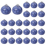 26Pcs Resin Pendants, Blueberry, with Platinum Plated Iron Loops, Marine Blue, 16.5x16x16mm, Hole: 2mm(RESI-CA0001-84)