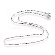 304 Stainless Steel Necklaces, Coreana Chains, Stainless Steel Color, 16.7 inch(42.5cm), 1mm(NJEW-G313-10P)