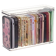 PET Mobile Phone Case Storage Box, Rectangle Multifunctional Phone Case Organizer with Lid, Clear, 255x91x183mm(AJEW-WH0471-138)