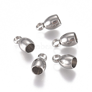 201 Stainless Steel Cord Ends, End Caps, Stainless Steel Color, 8x4.5mm, Hole: 1.8mm, Inner Diameter: 3mm(STAS-G225-08P-01)