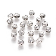 Tibetan Style Alloy Beads, Cadmium Free & Lead Free, Heart, Antique Silver, 5x6x4mm, Hole: 1.5mm(PALLOY-08-AS-RS)