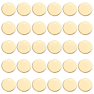 Elite Brass Pendants, Stamping Blank Tag, Flat Round, Golden, 20x1mm, Hole: 2mm, 30pcs/box(KK-PH0002-04G)