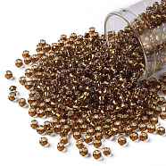 TOHO Round Seed Beads, Japanese Seed Beads, (2156S) Silver Lined Honey Amber, 8/0, 3mm, Hole: 1mm, about 222pcs/10g(X-SEED-TR08-2156S)