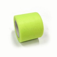 Deco Mesh Ribbons, Tulle Fabric, Tulle Roll Spool Fabric For Skirt Making, Green Yellow, 2 inch(5cm), about 25yards/roll(22.86m/roll)(OCOR-P010-C-C30)