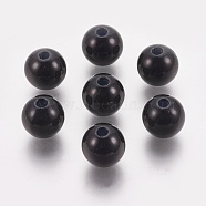 ABS Plastic Imitation Pearl Beads, Round, Black, 3mm, Hole: 1.4mm, about 30000pcs/500g(KY-G009-3mm-01)