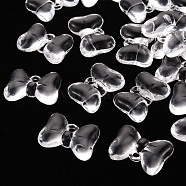 Transparent Acrylic Pendants, Bowknot, Clear, 21x29x10.5mm, Hole: 2.5mm, about 118pcs/500g(TACR-T024-02BB-205)