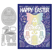 2Pcs 2 Styles Carbon Steel Cutting Dies Stencils, for DIY Scrapbooking, Photo Album, Decorative Embossing Paper Card, Stainless Steel Color, Easter Egg, Easter Theme Pattern, 11.2~11.8x8.7~9x0.08cm, 1pc/style(DIY-WH0309-703)