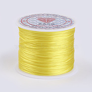 Flat Elastic Crystal String, Elastic Beading Thread, for Stretch Bracelet Making, Yellow, 0.5mm, about 49.21 yards(45m)/roll(EW-P002-0.5mm-A33)