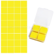 Square Silicone Glue Clay, for DIY Diamond Painting Stickers Kits, with Plastic Box, Yellow, 25x25mm, 32pcs/box(DIAM-PW0001-079C)