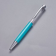 Creative Empty Tube Ballpoint Pens, with Black Ink Pen Refill Inside, for DIY Glitter Epoxy Resin Crystal Ballpoint Pen Herbarium Pen Making, Silver, Turquoise, 140x10mm(AJEW-L076-A22)