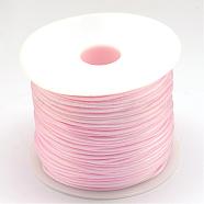 Nylon Thread, Rattail Satin Cord, Pearl Pink, 1.5mm, about 100yards/roll(300 feet/roll)(NWIR-R025-1.5mm-93)