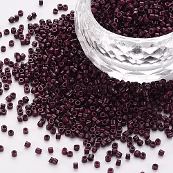 Glass Cylinder Beads, Seed Beads, Baking Paint, Round Hole, Purple, 1.5~2x1~2mm, Hole: 0.8mm, about 45000pcs/bag, about 1pound/bag(SEED-S047-A-042)