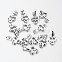 CCB Plastic Skeleton Key Pendants, Platinum, 17x9.5x3mm, Hole: 2mm(X-CCB-H625)