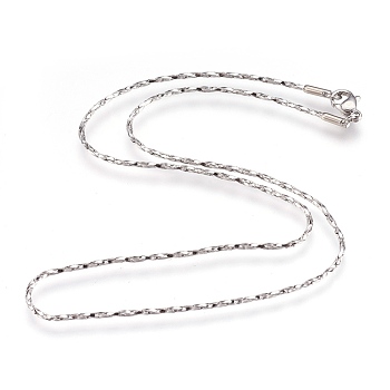 304 Stainless Steel Necklaces, Coreana Chains, Stainless Steel Color, 16.7 inch(42.5cm), 1mm