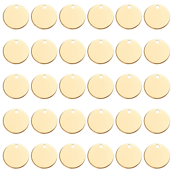 Elite Brass Pendants, Stamping Blank Tag, Flat Round, Golden, 20x1mm, Hole: 2mm, 30pcs/box