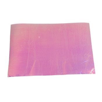 Transparent PVC Vinyl Sheets, Iridescent Magic Mirror Effect, Purple, 30.2x20.2x0.06cm