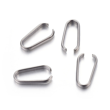304 Stainless Steel Quick Link Connectors, Linking Rings, Stainless Steel Color, 14x7.5x2mm