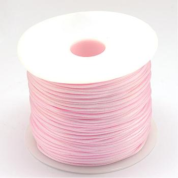 Nylon Thread, Rattail Satin Cord, Pearl Pink, 1.5mm, about 100yards/roll(300 feet/roll)
