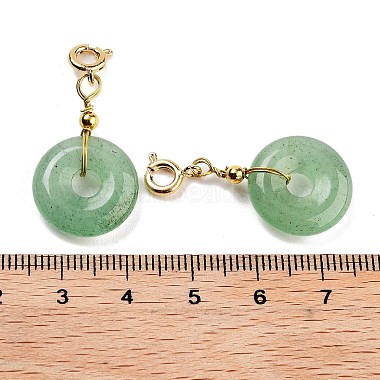 Natural Green Aventurine Donut Pendant Decorations(G-P537-04G-05)-3