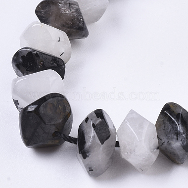Chapelets de perles en quartz rutile noir naturel(G-R462-11)-3