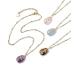 Natural Mixed Gemstone with Brass Pendant Necklaces(NJEW-JN04679)-1