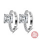 925 Sterling Silver Cubic Zirconia Square Hoop Earrings(EJEW-L294-012P)-1