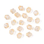 Transparent Acrylic Beads, Bicone, Faceted, Sandy Brown, 4x4mm, Hole: 1.2mm, about 17000pcs/500g(TACR-WH0032-03)